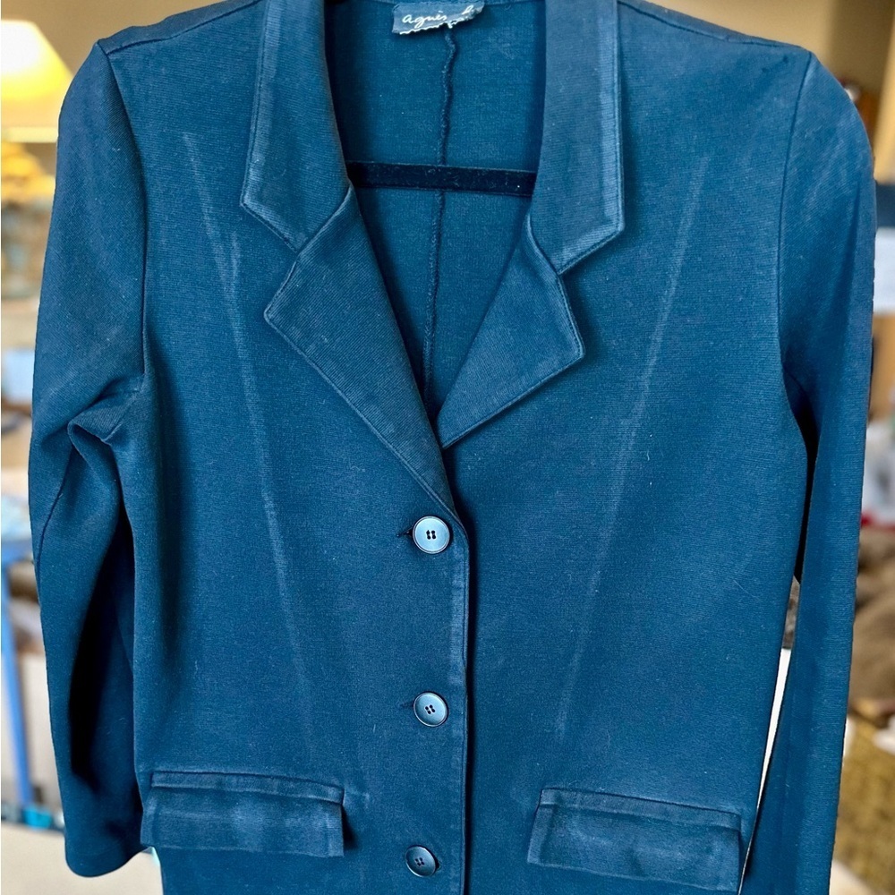 Agnes b Black Cotton Duster Jacket - Picture 2 of 9